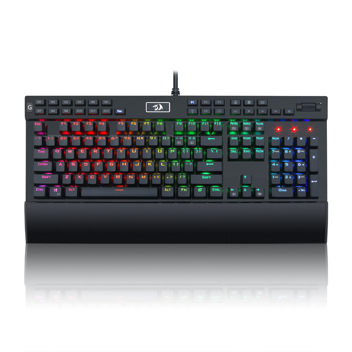 Redragon K550 Mechanisch RGB 131 Key Gaming-Tastatur für RTS FPS MMO (vergoldeten USB-Anschluss, intern lasergravierte RGB-LED)